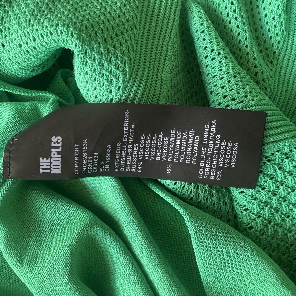 THE KOOPLES Scalloped Rib Knit Maxi Dress Sz M Emerald Green Romantic MSRP $415 - Picture 13 of 15